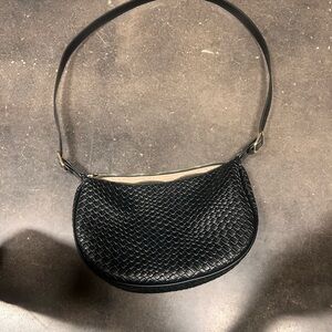 Black Woven Shoulder Bag